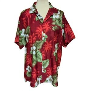 Vtg 90s Tropical flowers Hawaiian shirt